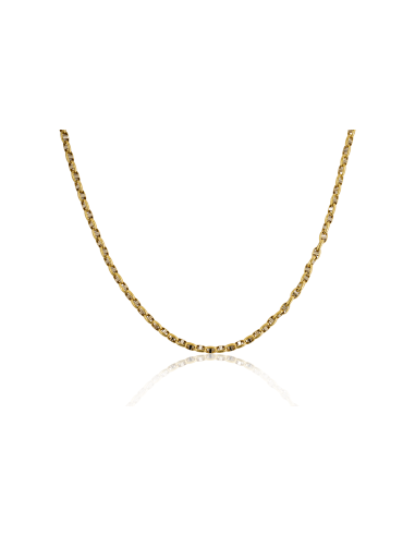 Cadena eslabón ancla forzada 50cm oro bicolor 18k - Joyería Orocash