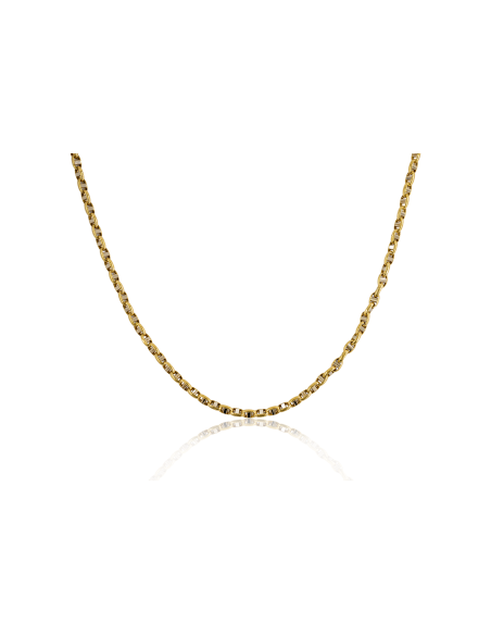 Cadena eslabón ancla forzada 50cm oro bicolor 18k - Joyería Orocash