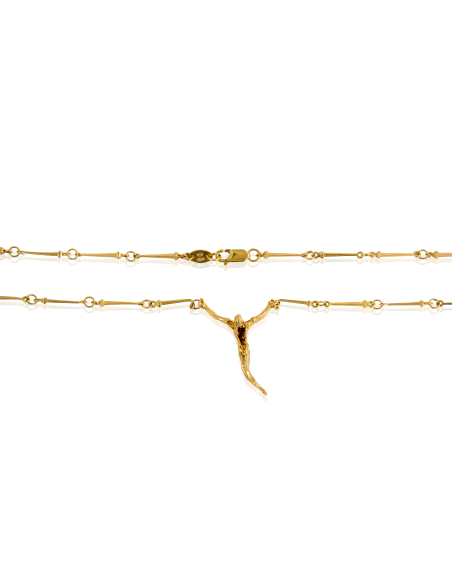 Cadena con cristo Dalí 60cm oro 18k - Joyería Orocash