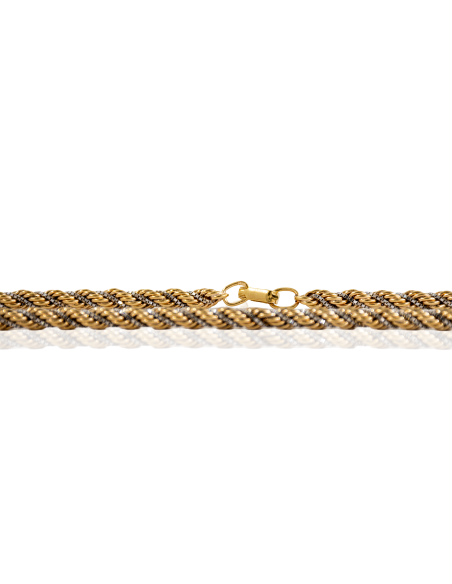 Cadena cordón con cadena veneciana 41cm oro bicolor 18k - Joyería Orocash