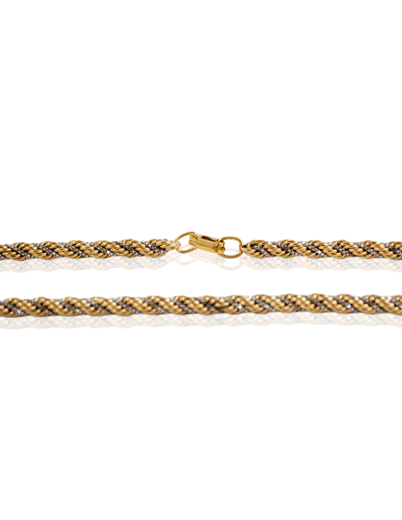 Cadena cordón con cadena veneciana 41cm oro bicolor 18k - Joyería Orocash