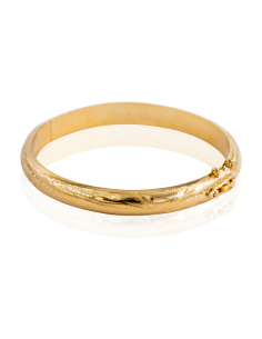 Pulsera media caña labrada 6cm oro 18k - Joyería Orocash 2