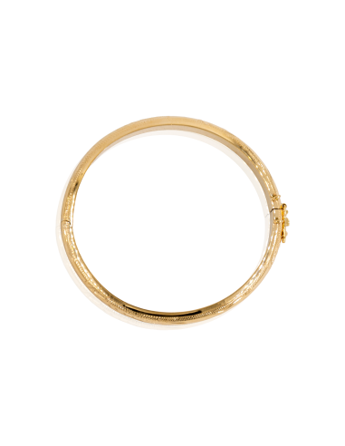 Pulsera media caña labrada 6cm oro 18k - Joyería Orocash