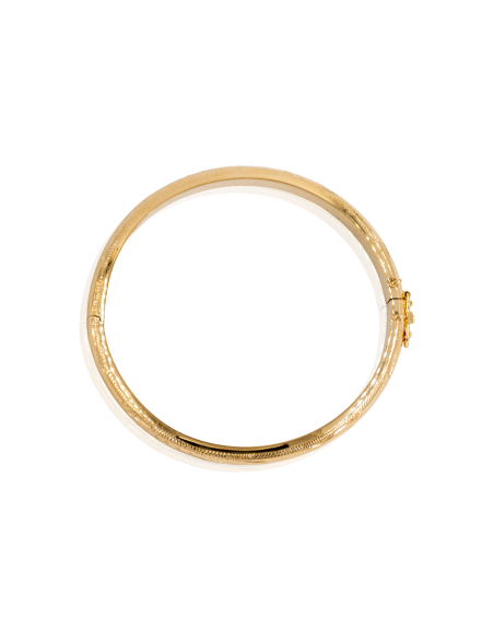 Pulsera media caña labrada 6cm oro 18k - Joyería Orocash