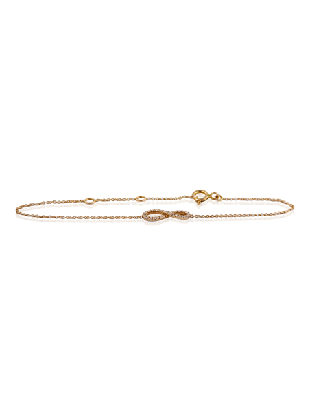 Pulsera infinito circonitas 17.5cm oro rosa 18k - Joyería Orocash