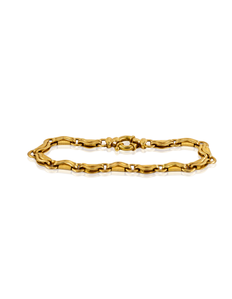 Pulsera en olas y círculo 21cm oro 18k - Joyería Orocash