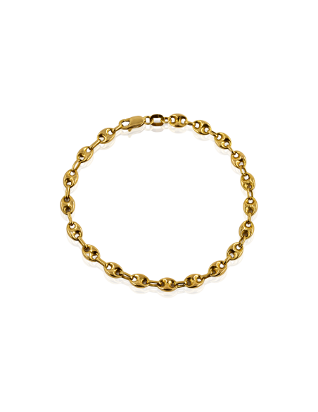 Pulsera eslabón calabrote pequeño 19cm oro 18k - Joyería Orocash