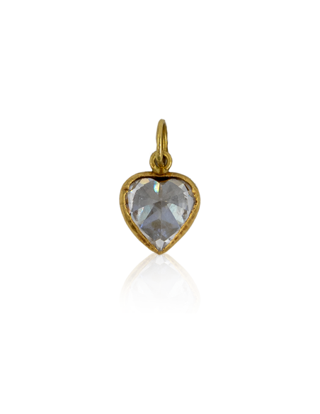 Colgante corazón cristal 1.5cm oro 18k - Joyería Orocash