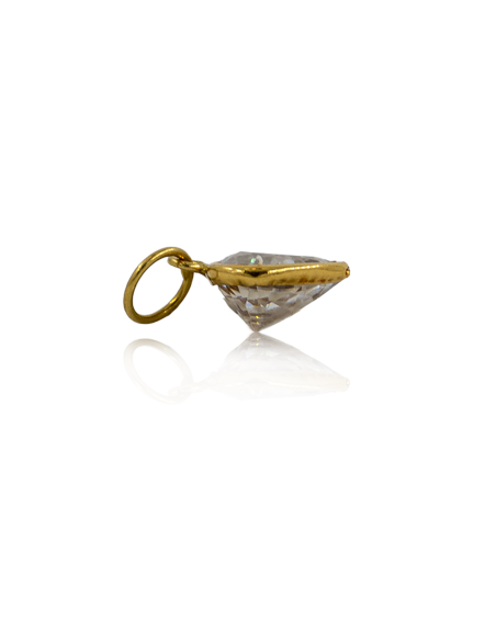 Colgante corazón cristal 1.5cm oro 18k - Joyería Orocash