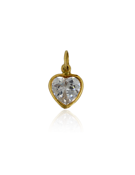 Colgante corazón cristal 1.5cm oro 18k - Joyería Orocash