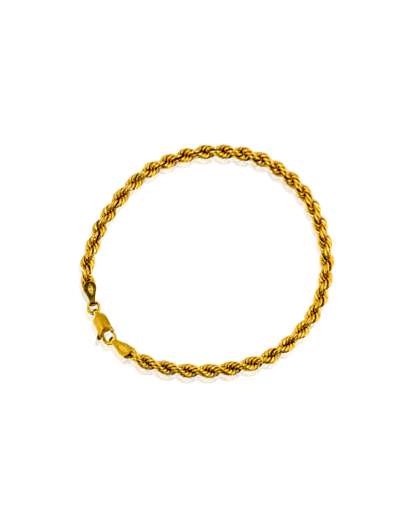 Pulsera eslabón cordón mediano 18cm oro 18k - Joyería Orocash