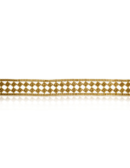 Pulsera rejilla con rombos 18cm oro 18k - Joyería Orocash