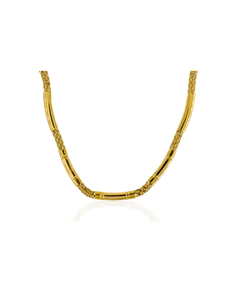 Gargantilla barras y eslabón bismark 45cm oro 18k - Joyería Orocash