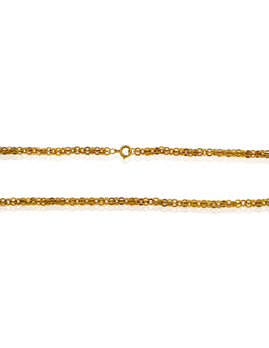 Cadena eslabón forzada lapidada triple 91cm oro 18k - Joyería Orocash