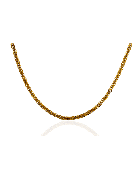 Cadena eslabón forzada lapidada triple 91cm oro 18k - Joyería Orocash