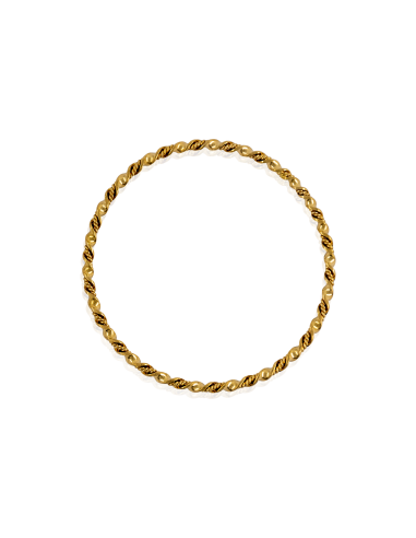 Pulsera rizada rígida 6.3cm oro 18k - Joyería Orocash