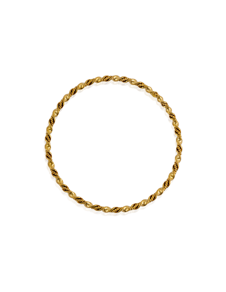 Pulsera rizada rígida 6.3cm oro 18k - Joyería Orocash