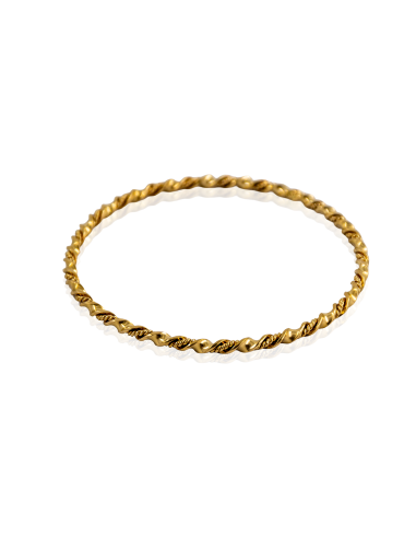 Pulsera rizada rígida 6.3cm oro 18k - Joyería Orocash