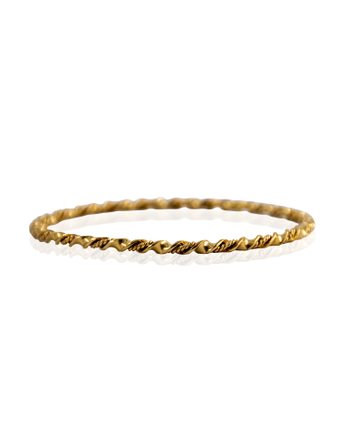 Pulsera rizada rígida 6.3cm oro 18k - Joyería Orocash