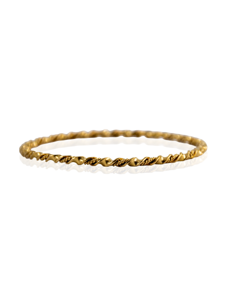 Pulsera rizada rígida 6.3cm oro 18k - Joyería Orocash