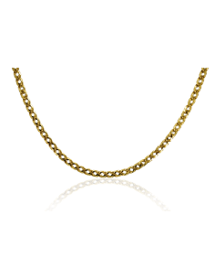 Cadena eslabón barbada doble 50cm oro 18k - Joyería Orocash