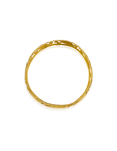 Pulsera de aro calada hojas 6.5cm oro 18k - Joyería Orocash