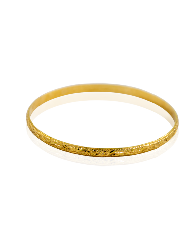 Pulsera aro rígida labrada 6.5cm oro 18k - Joyería Orocash