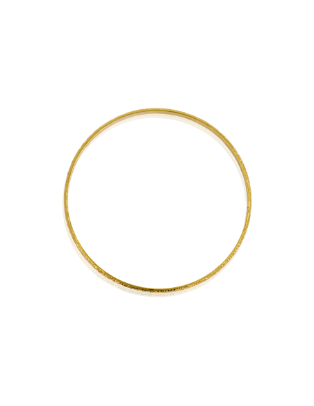 Pulsera aro rígida labrada 6.5cm oro 18k - Joyería Orocash