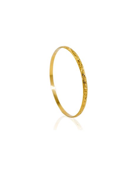Pulsera aro rígida labrada 6.5cm oro 18k - Joyería Orocash