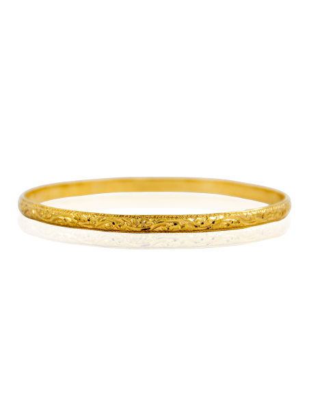 Pulsera aro rígida labrada 6.5cm oro 18k - Joyería Orocash