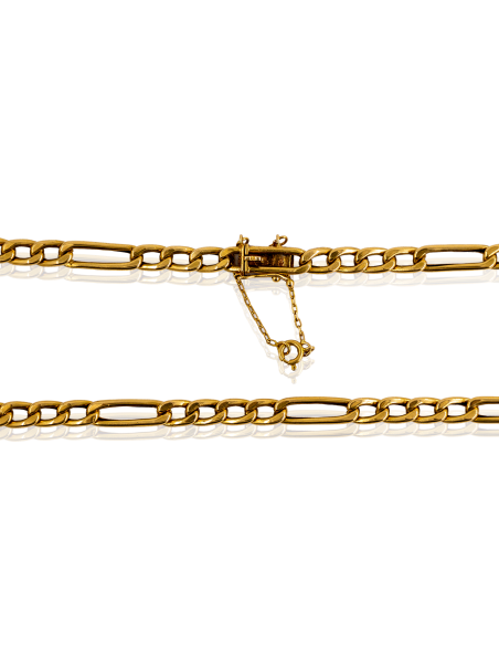 Cadena eslabón 4x1 c. seguridad 52cm oro 18k - Joyería Orocash
