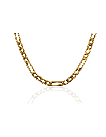Cadena eslabón 4x1 c. seguridad 52cm oro 18k - Joyería Orocash