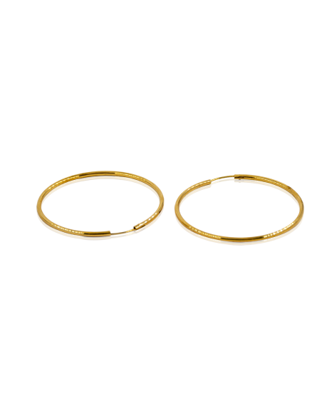 Pendientes aros tubo 3.1cm oro 18k - Joyería Orocash