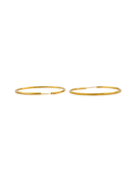 Pendientes aros tubo 3.1cm oro 18k - Joyería Orocash
