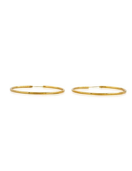 Pendientes aros tubo 3.1cm oro 18k - Joyería Orocash