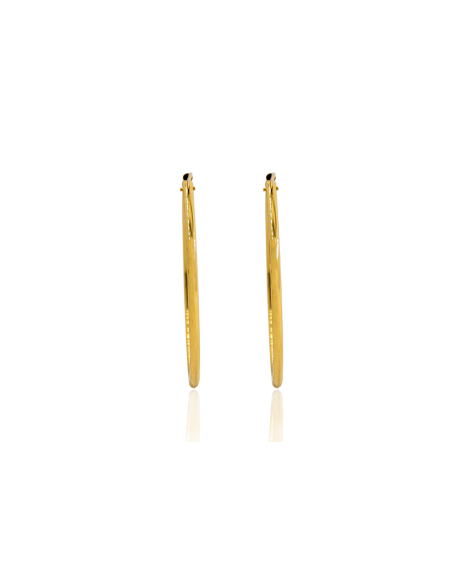 Pendientes aros tubo 3.1cm oro 18k - Joyería Orocash