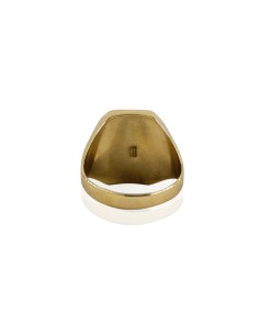 Anillo sello rectangular placa satinada oro 18k - Joyería Orocash 2