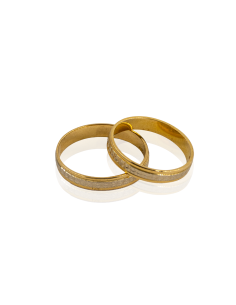 Anillo alianza estrellada oro bicolor 18k I Orocash joyeria 2