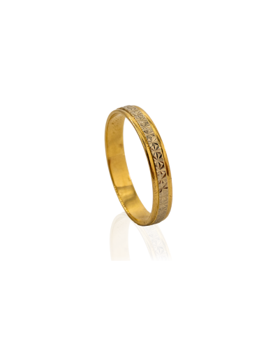Anillo alianza estrellada oro bicolor 18k I Orocash joyeria