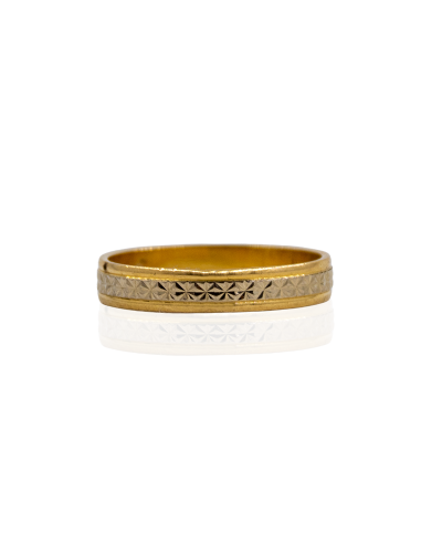 Anillo alianza estrellada oro bicolor 18k I Orocash joyeria