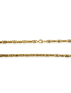 Cadena eslabón ancla forzada 59cm oro bicolor 18k - Joyería Orocash 2