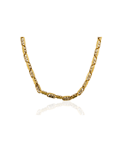 Cadena eslabón ancla forzada 59cm oro bicolor 18k - Joyería Orocash