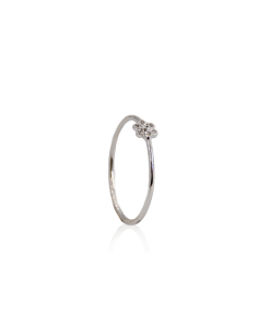 Anillo finito flor circonitas oro blanco 18k - Joyería Orocash 2