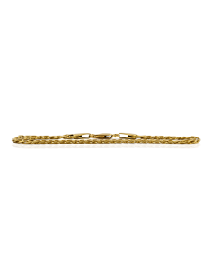 Pulsera eslabón barbada doble 18.5cm oro 18k - Joyería Orocash 2