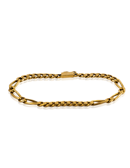 Pulsera eslabón barbada y 1x1 19cm oro 18k - Joyería Orocash