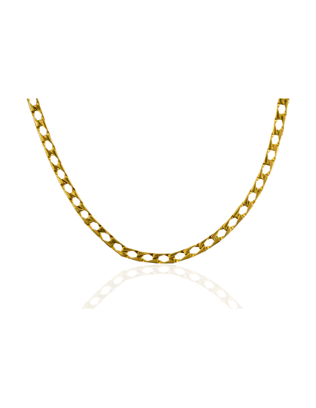 Cadena eslabón barbada 4 caras especial 60cm oro 18k - Joyería Orocash