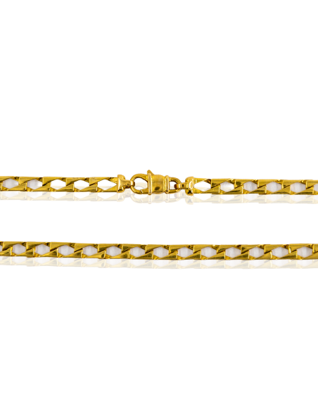 Cadena eslabón barbada 4 caras especial 60cm oro 18k - Joyería Orocash