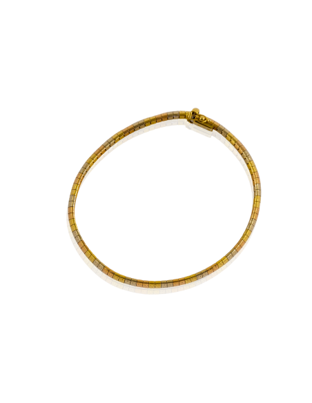 Pulsera semirrígida 19.5cm oro tricolor 18k - Joyería Orocash
