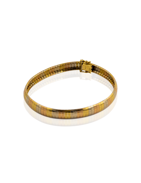 Pulsera semirrígida 19.5cm oro tricolor 18k - Joyería Orocash