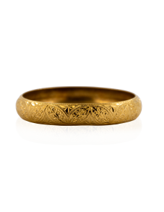 Pulsera rígida 6cm labrado moruno oro 18k - Joyería Orocash